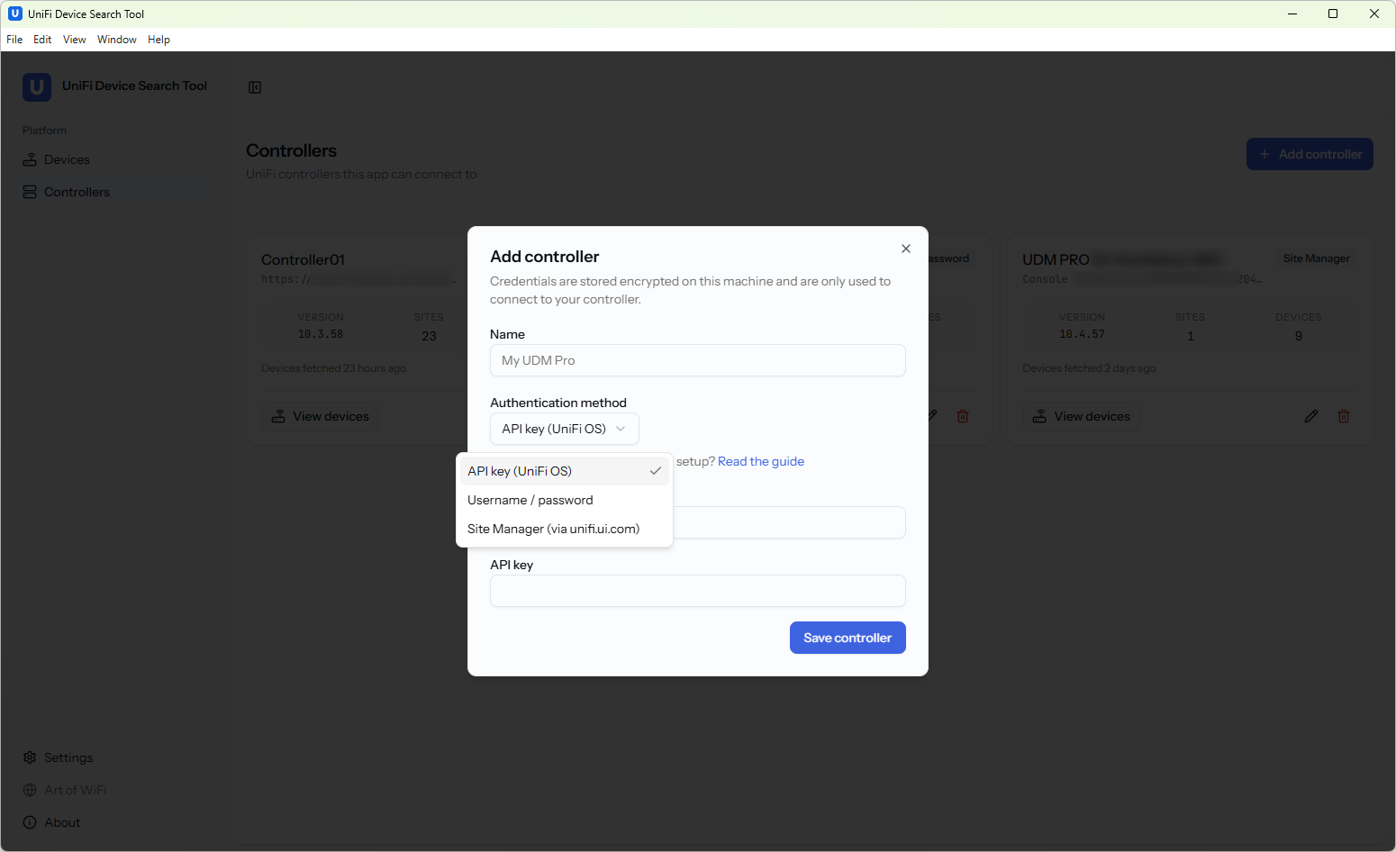 Add controller with three auth methods