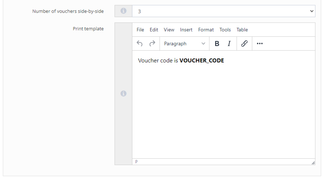 Edit the voucher printing template.